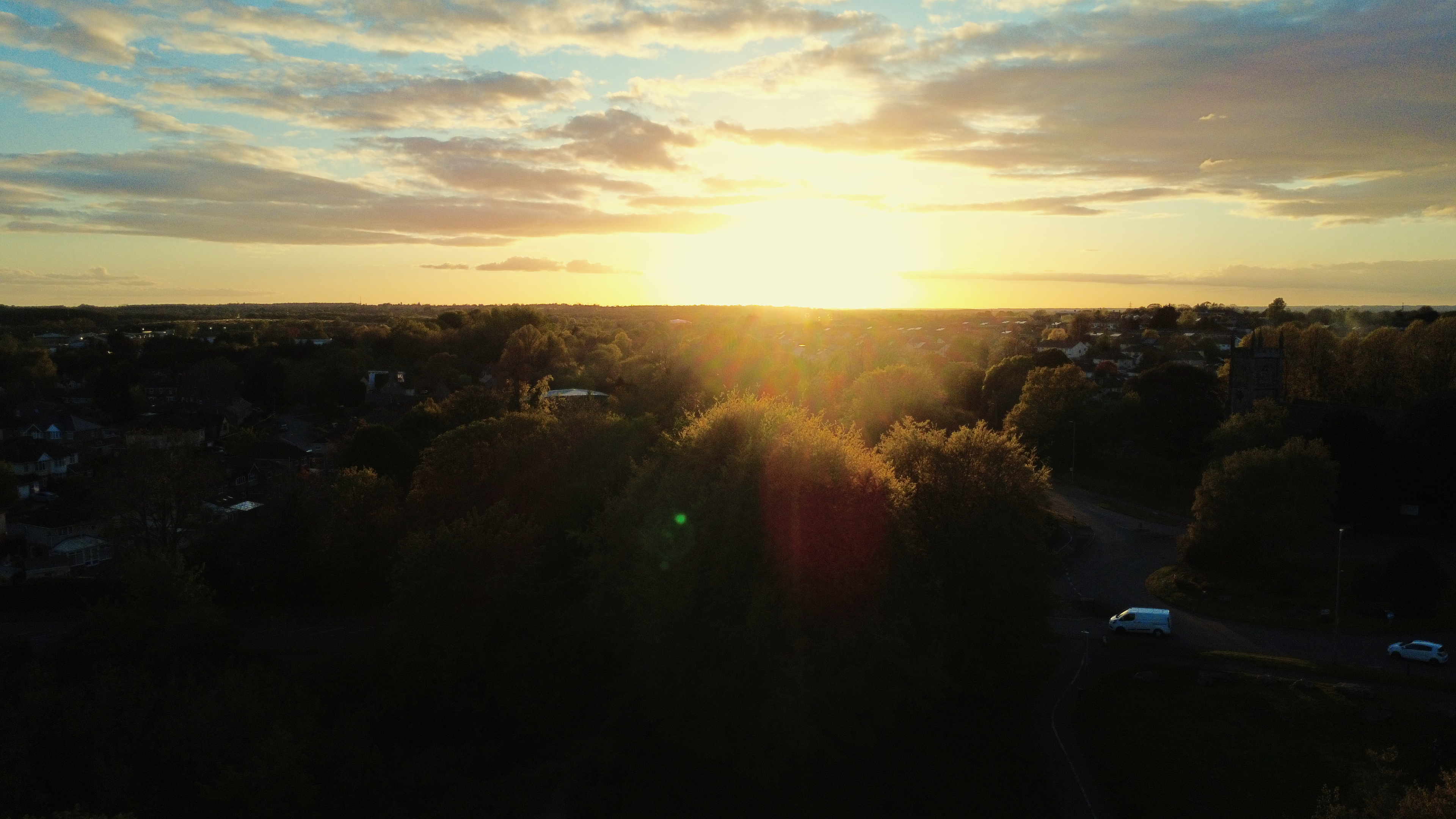 Sunset with glare